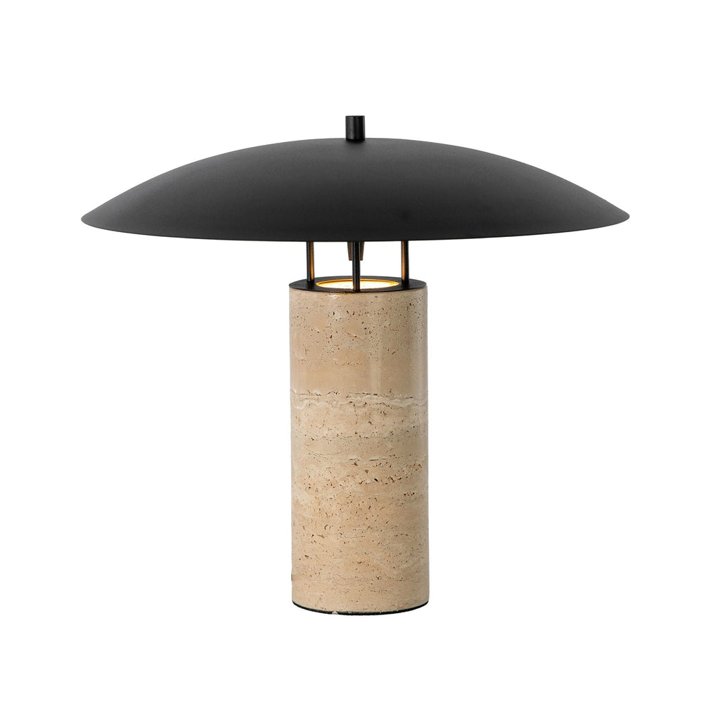 Black steel and porcelain marble table lamp