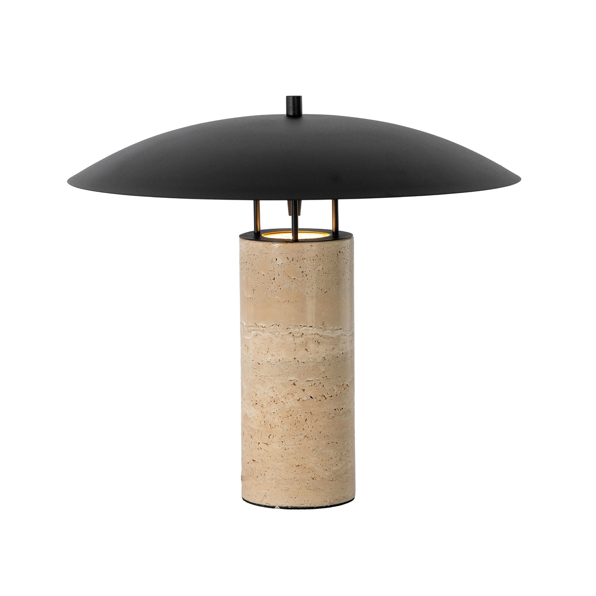 Black steel and porcelain marble table lamp