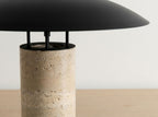 Black steel and porcelain marble table lamp