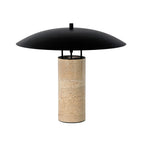 Black steel and porcelain marble table lamp