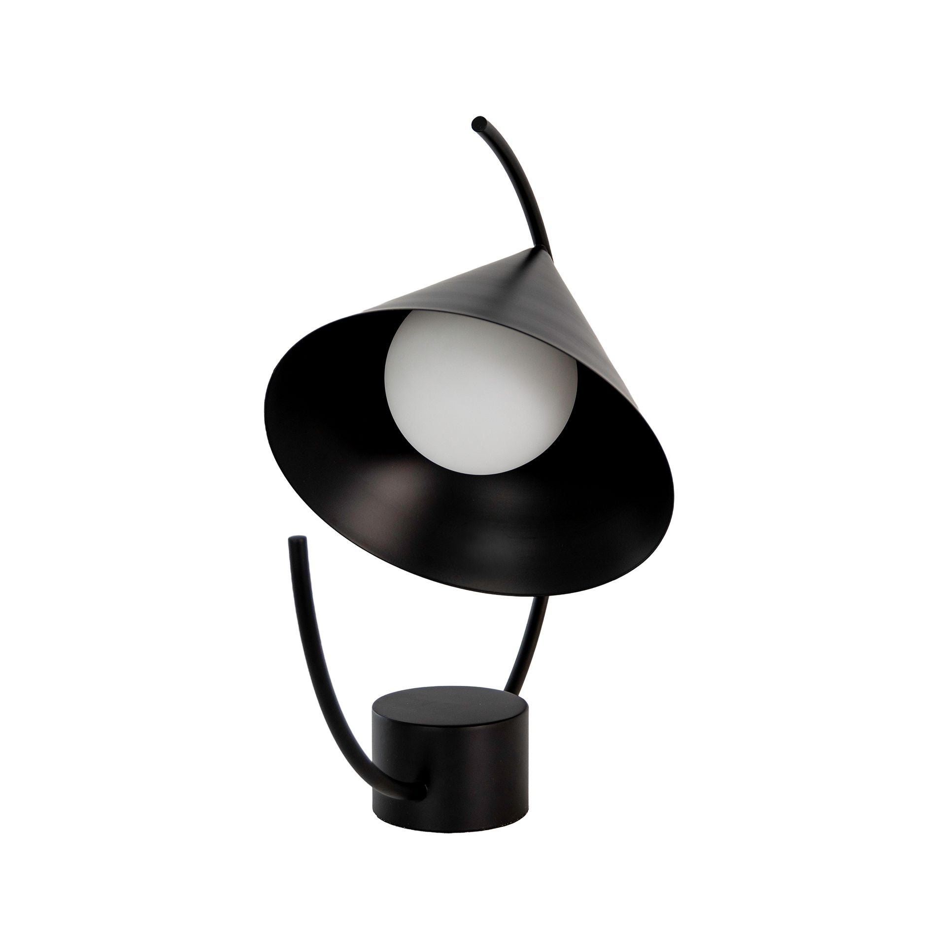 Black steel table lamp