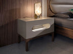 Table lamp in natural Alabaster stone and polished golden steel