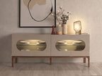 Table lamp in natural Alabaster stone and polished golden steel