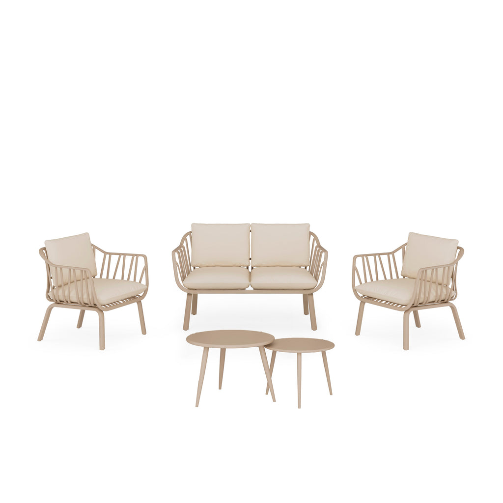 MIKONOS garden lounge set – sofa, 2 armchairs and coffee table