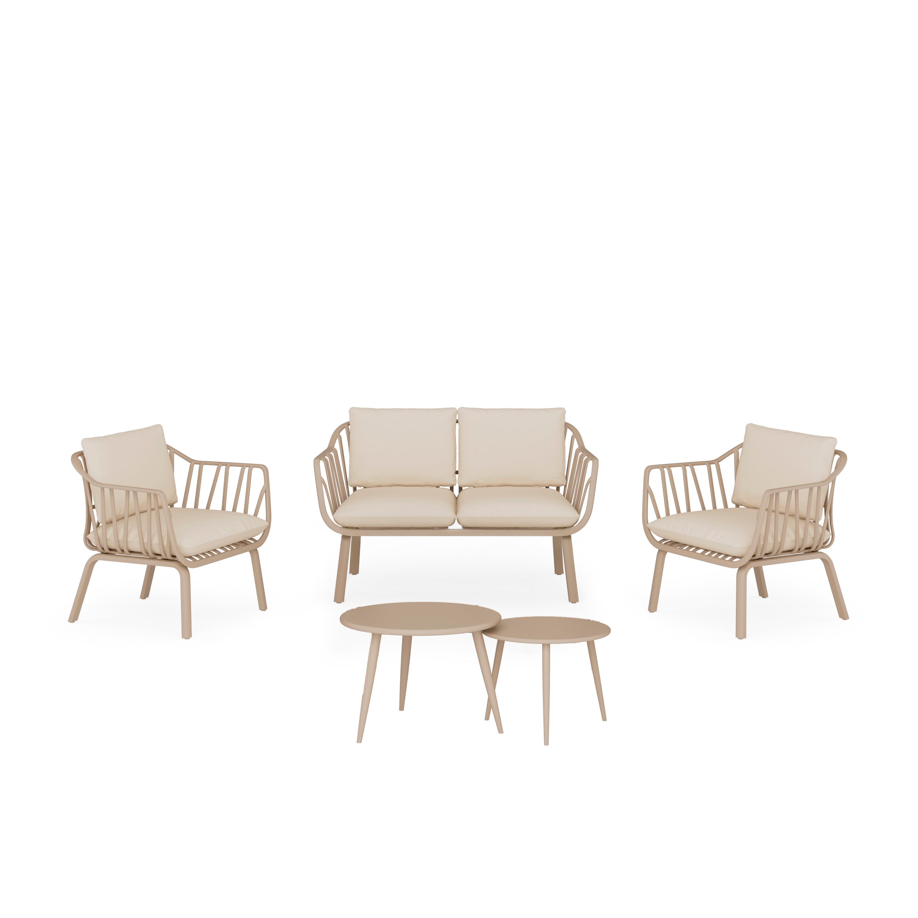 MIKONOS garden lounge set – sofa, 2 armchairs and coffee table