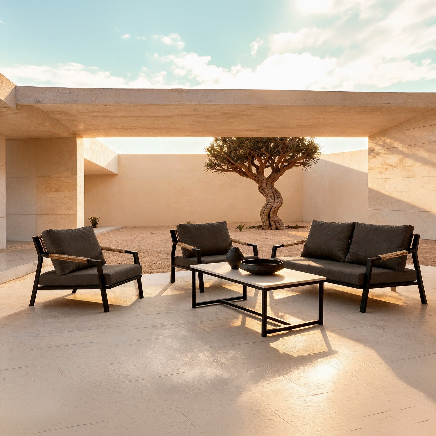 Garden set MUSCAT – sofa, 2 armchairs and coffee table