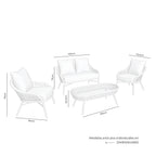 Garden lounge set SALONICA – sofa, 2 armchairs and coffee table