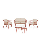 MIKONOS garden lounge set – sofa, 2 armchairs and coffee table
