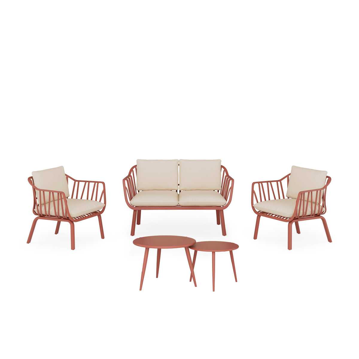 MIKONOS garden lounge set – sofa, 2 armchairs and coffee table
