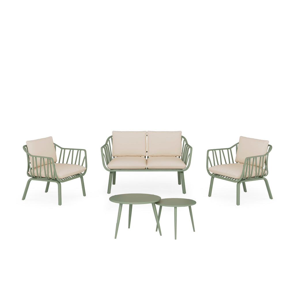 MIKONOS garden lounge set – sofa, 2 armchairs and coffee table