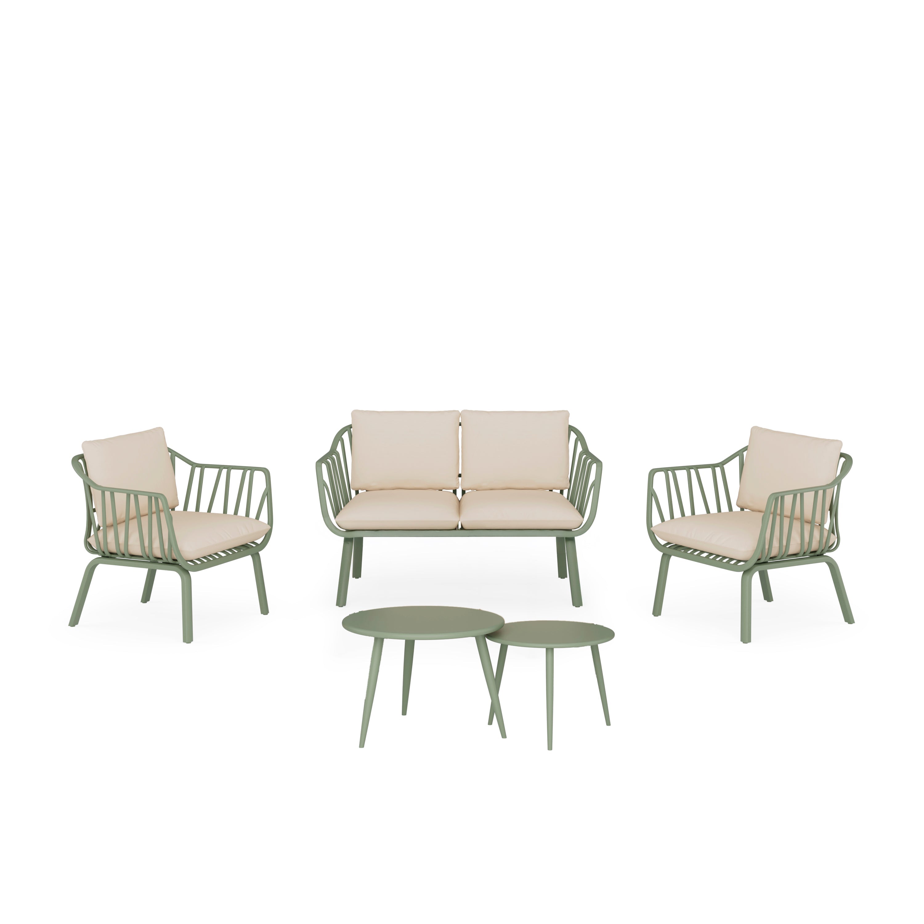 MIKONOS garden lounge set – sofa, 2 armchairs and coffee table