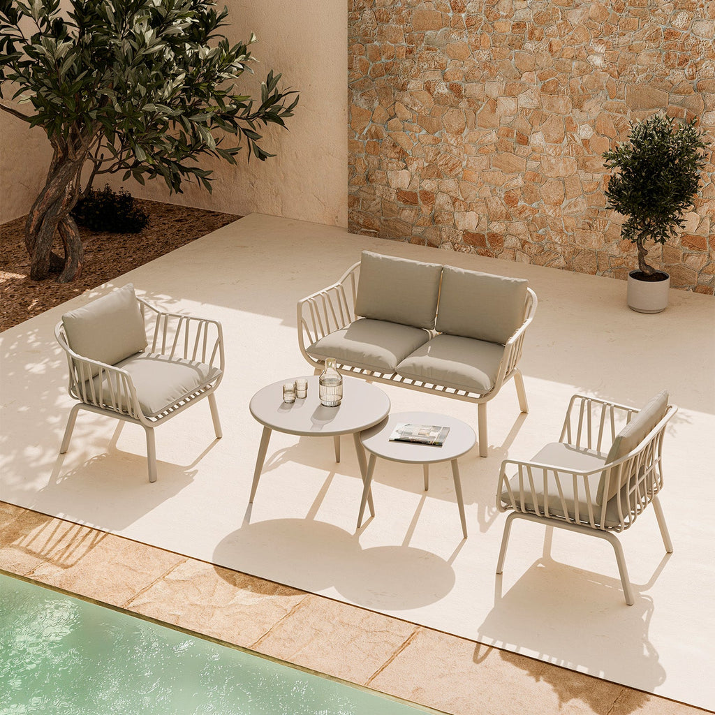 MIKONOS garden lounge set – sofa, 2 armchairs and coffee table