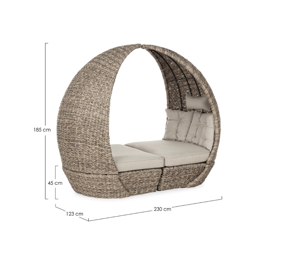 Set di 2 poltrone da giardino Samui in alluminio e fibra sintetica