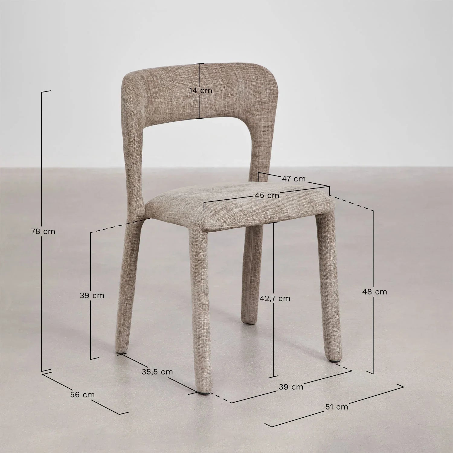 Set of 4 Brusel upholstered dining chairs
